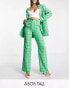 Фото #2 товара ASOS DESIGN Tall straight ankle suit trouser in green check