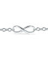 ფოტო #2 პროდუქტის Delicate Minimalist Eternal Love Knot figure Eight Chain Infinity Bracelet For Women Sterling Silver 7.5"