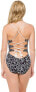 Фото #2 товара Michael Michael Kors Womens 173013 Cross-Back Lace-Up One-Piece Swimsuit Size 14
