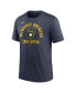 Фото #3 товара Men's Heather Navy Milwaukee Brewers Swing Big Tri-Blend T-shirt