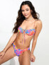 Фото #2 товара Kulani Kinis V cheeky bikini bottom in Sapphire Sun floral print