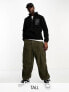 Фото #2 товара Threadbare Tall borg 1/4 zip pullover fleece in black