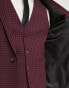 Фото #6 товара ASOS DESIGN skinny suit jacket in burgundy gingham