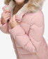 Фото #4 товара Women's Stretch Faux-Fur-Trim Hooded Puffer Coat