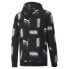 Puma Power Printed Pullover Hoodie Mens Black Casual Outerwear 84738601