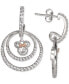 ფოტო #1 პროდუქტის Cubic Zirconia Minnie Mouse Double Circle Drop Earrings in Sterling Silver & 18k Rose Gold-Plate