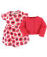 ფოტო #2 პროდუქტის Baby Girls Baby Organic Cotton Dress and Cardigan 2pc Set, Poppy