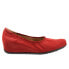 Фото #1 товара Softwalk Wish S1763-604 Womens Red Leather Slip On Loafer Flats Shoes 9.5