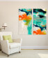 Tidal Abstract 1 and 2 Frameless Free Floating Tempered Glass Panel Graphic Wall Art, 48" x 24" x 0.2"