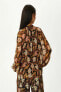 Kadın Kahverengi Desenli Bluz