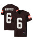 Фото #2 товара Big Boys and Girls Baker Mayfield Brown Cleveland Browns Replica Player Jersey