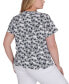 Plus Size Printed Essentials Short Sleeve Top