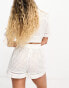 River Island cutwork short co-ord in white