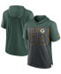 ფოტო #1 პროდუქტის Men's Heather Charcoal, Green Green Bay Packers Performance Hoodie T-shirt