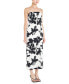 Women's Printed Strapless Maxi Dress Cream/blac, M - фото #3