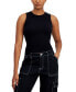 ფოტო #1 პროდუქტის Juniors' Seamless Crewneck Ribbed Tank