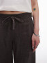 Topshop Petite pull on wide leg trouser in charcoal