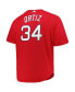 Фото #2 товара Men's David Ortiz Red Boston Red Sox Big and Tall Cooperstown Collection Batting Practice Replica Jersey