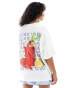 ASOS DESIGN oversized t-shirt with bloody mary graphic in white