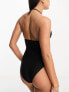 Фото #3 товара & Other Stories cut out halter swimsuit in black