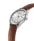 ფოტო #4 პროდუქტის Men's Swiss Classics Brown Leather Strap Watch 40mm