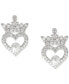 ფოტო #14 პროდუქტის Cubic Zirconia Princess Tiara Heart Stud Earrings in Sterling Silver