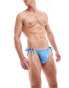 ASOS DESIGN swim brief with tie sides in blue