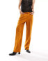 Фото #1 товара ASOS DESIGN wide leg smart trousers in burnt orange with front pockets