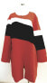 Alfani Colorless Long Sleeve Color Block Jacket Red White Black Plus XXL