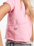 Calvin Klein Jeans cutout baby t-shirt in pink - exclusive to ASOS Pink Aura, M - фото #5