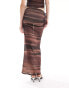 COLLUSION printed maxi skirt co-ord in brown