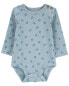 Baby Floral Ribbed Long-Sleeve Bodysuit 12M