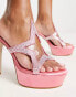 Jeffrey Campbell – Fameaholic – Mules in Rosa mit Plateausohle und Riemchen in Stern-Optik