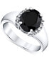 ფოტო #1 პროდუქტის Onyx & Diamond (1/6 ct. t.w.) Statement Ring in Sterling Silver