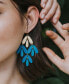 Chameli Chandelier Earrings - Teal Patina, Gold Petals