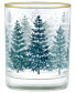 Фото #3 товара 14-Ounce 22 Carat Gold-Tone Rim DOF (Double Old Fashioned) Glass Set of 4 - Holiday Winter Pine Trees