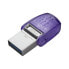 Фото #6 товара Kingston DataTraveler microDuo 3C - 128 GB - USB Type-A / USB Type-C - 3.2 Gen 1 (3.1 Gen 1) - 200 MB/s - Other - Stainless steel - Purple