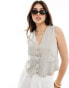 Фото #1 товара Pull&Bear linen waistcoat in stone