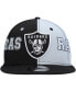 ფოტო #4 პროდუქტის Men's Black, Gray Las Vegas Raiders Team Split 9FIFTY Snapback Hat