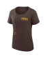 Фото #2 товара Women's Brown San Diego Padres Authentic Collection Performance Scoop Neck T-shirt