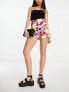 Morgan high waist tailored short in lime smudge print Fingerabdruck, US 2 - фото #7