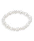 Stackable Baroque Irregular Shape White Freshwater Cultured Pearl Strand Stretch Bracelet For Women For Adjustable