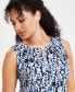 ფოტო #3 პროდუქტის Women's Sleeveless Pleated Keyhole Blouse