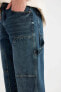 Wide Leg Fit Geniş Kalıp Normal Bel Geniş Paça Jean Pantolon C1656ax24sp