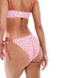 Фото #4 товара ASOS DESIGN Delilah tie side bikini bottom in pink & red ditsy floral