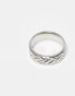 Фото #4 товара ASOS DESIGN waterproof stainless steel band ring with engraving in silver tone