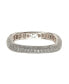 Suzy Levian Sterling Silver Cubic Zirconia Thin Modern Pave Square Eternity Band Ring