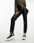 Фото #2 товара Vero Moda leather look cigarette trouser in black