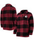 Фото #2 товара Women's Crimson, Black Washington State Cougars Plaid Sherpa Quarter-Zip Pullover Jacket