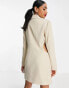 4th & Reckless Petite exclusive tailored blazer dress in beige